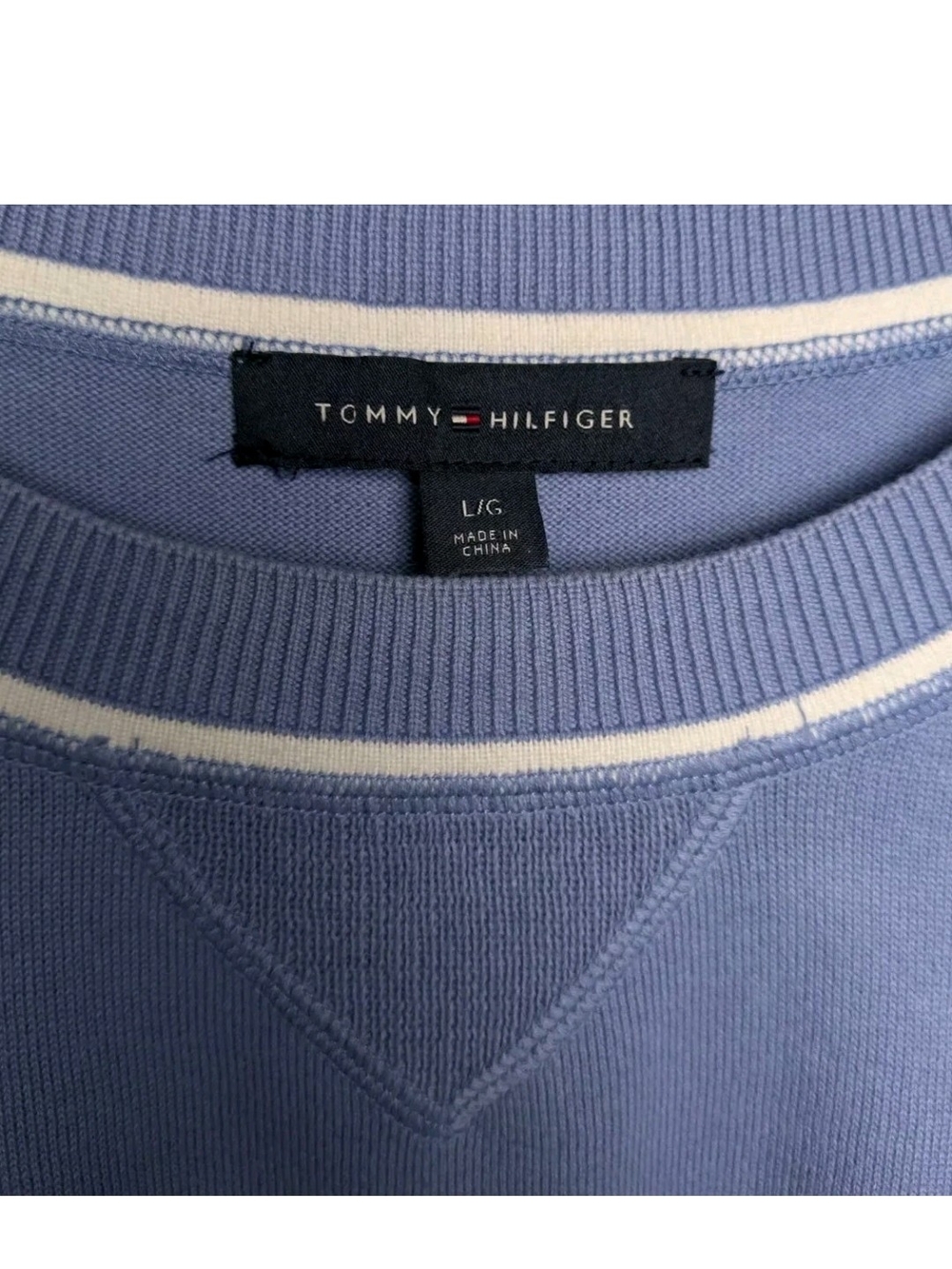 Tommy Hilfiger Crewneck Sweater with White Trim - Picture 2 of 7